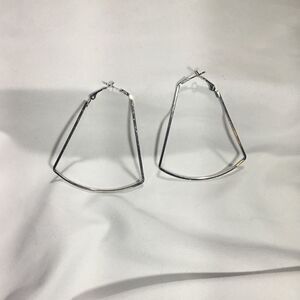 Extra Large Silver Tone Bell Shaped Hoops (UC3)